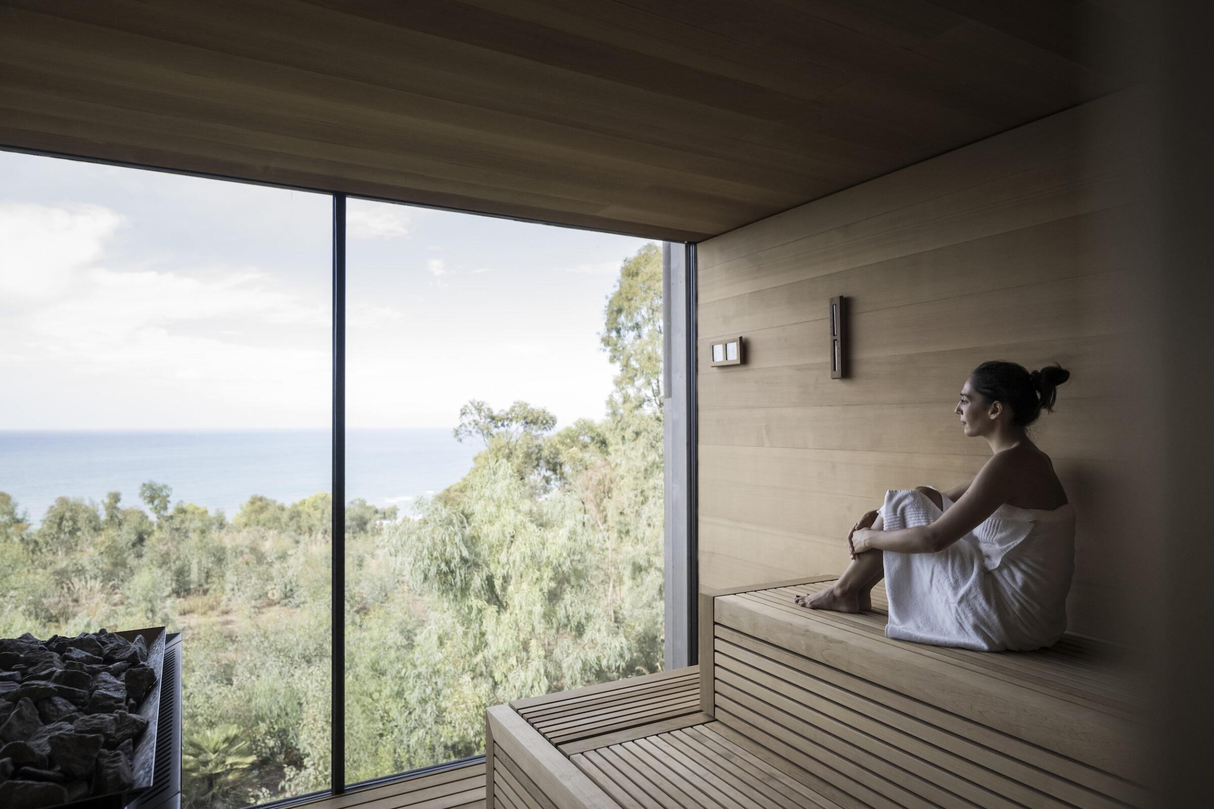 Panoramic sauna at ADLER Spa Resort SICILIA
