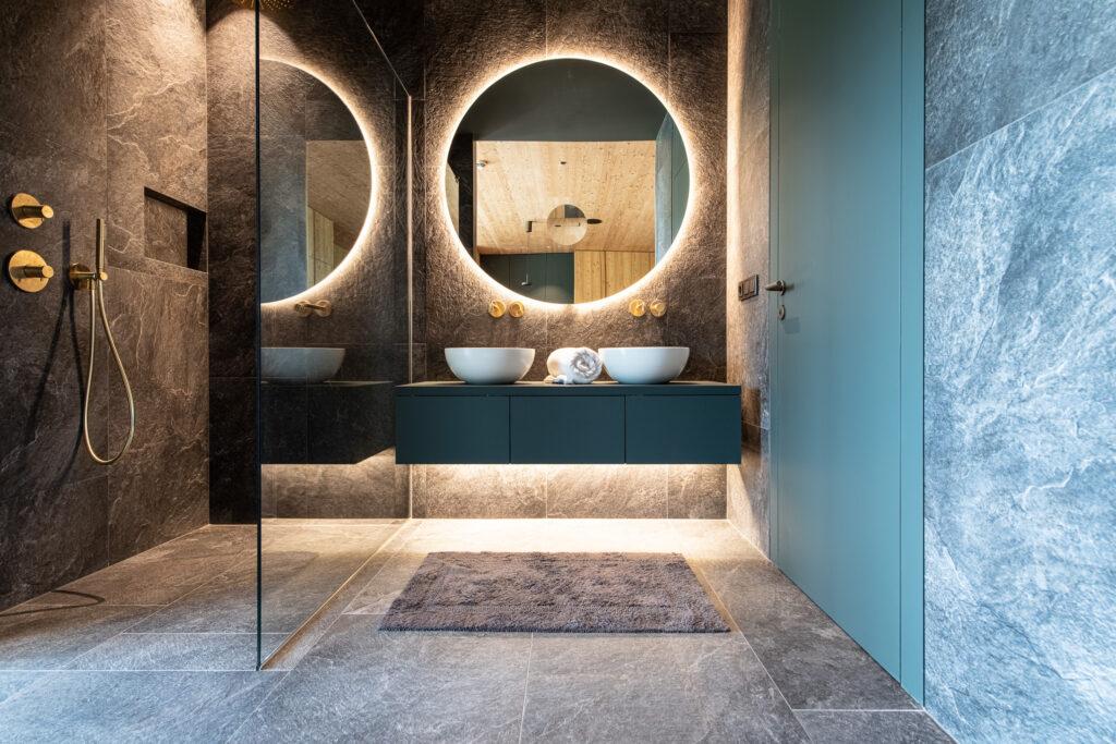 Bathroom (rendering) of an Apart Suite in OLM Nature Escape