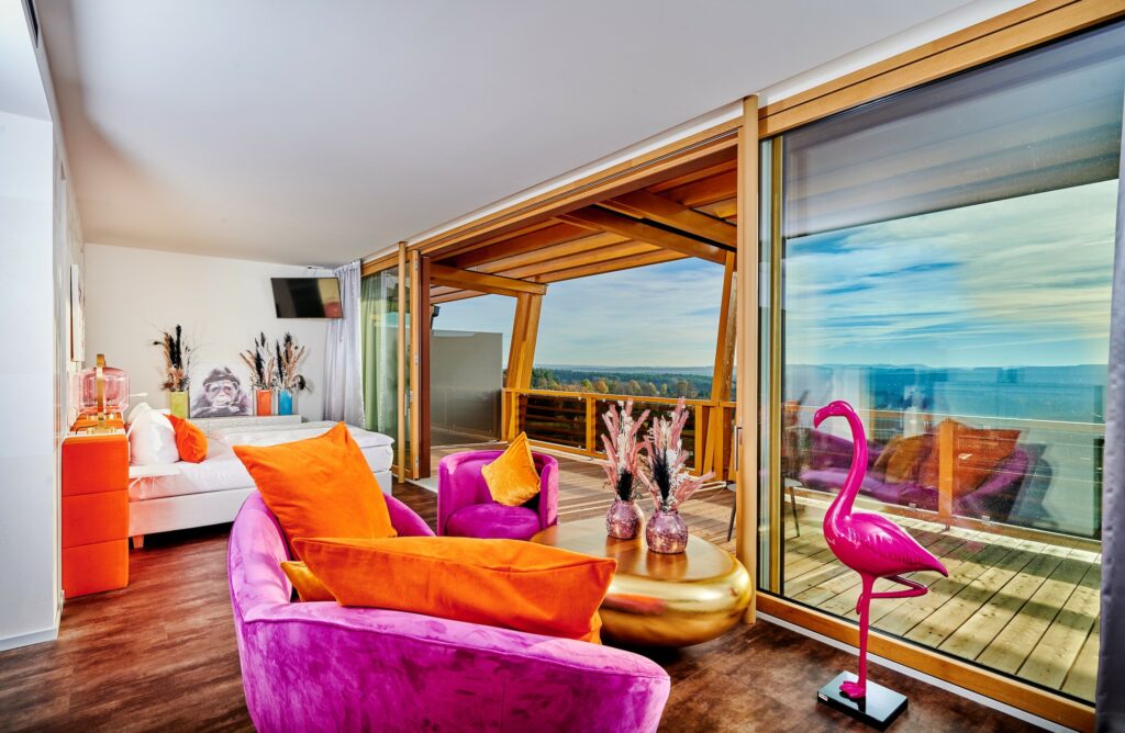 Sustainable overnight stay in the Sky Suite at the sustainable hotel Der Birkenhof