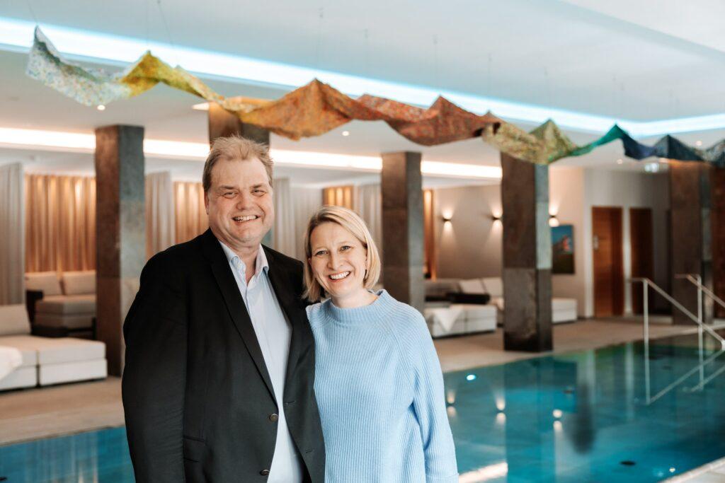 Klosterhof-Inhaber Ehepaar Färber im neuen Spa